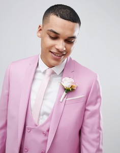 Розовый приталенный пиджак из 100% шерсти ASOS DESIGN Wedding - Розовый