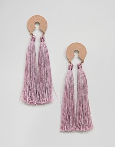 Серьги с дисками и кисточками ASOS DESIGN - Золотой