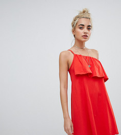 Сарафан на одно плечо с оборкой ASOS DESIGN Petite - Красный