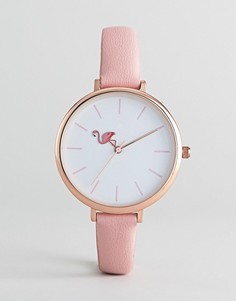 Часы с фламинго ASOS DESIGN - Розовый