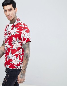 Рубашка классического кроя с гавайским принтом ASOS DESIGN - Красный