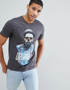Футболка с принтом скелета Jack &amp; Jones Originals - Серый