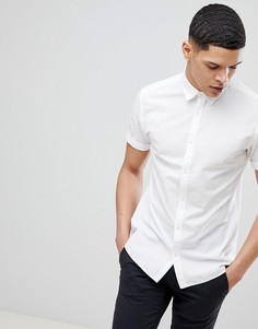 Рубашка с добавлением льна и короткими рукавами Jack &amp; Jones Premium - Белый
