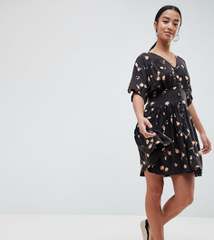 Чайное платье мини с выбеленным цветочным принтом ASOS DESIGN Petite Ultimate - Мульти