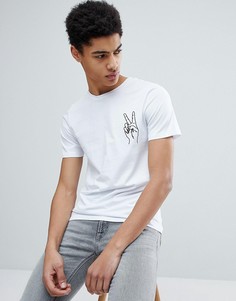 Премиум-футболка с вышивкой на груди Jack & Jones - Белый