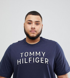 Темно-синяя футболка с большим логотипом Tommy Hilfiger PLUS - Темно-синий