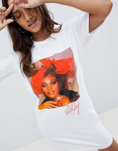 Платье-футболка с V-образным вырезом ASOS DESIGN Whitney - Белый