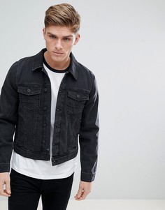 Черная выбеленная джинсовая куртка Burton Menswear - Черный