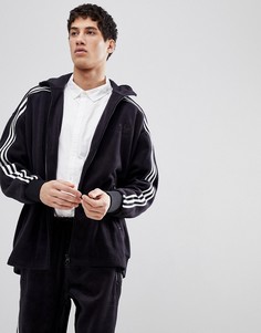 Спортивная куртка свободного кроя из черного велюра adidas Originals adicolor CY3541 - Черный