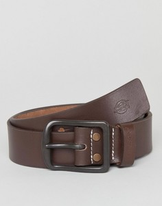 Коричневый кожаный ремень Dickies Helmsburg - Коричневый
