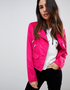 Байкерская куртка из искусственной замши ASOS - Розовый