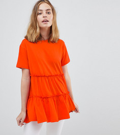 Футболка с ярусным низом ASOS PETITE - Оранжевый