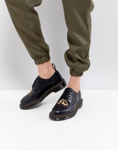 Туфли на шнуровке с леопардовыми сердечками Dr.Martens Joyce - Черный