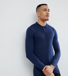 Поло темно-синего цвета обтягивающего кроя ASOS TALL - Темно-синий