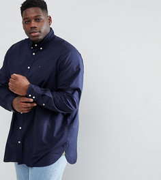 Темно-синяя рубашка из легкого поплина с логотипом Tommy Hilfiger PLUS - Темно-синий