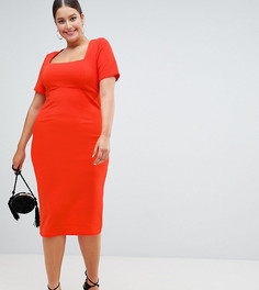 Облегающее платье миди ASOS DESIGN Curve - Красный