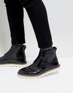 Черные кожаные броги ASOS - Черный