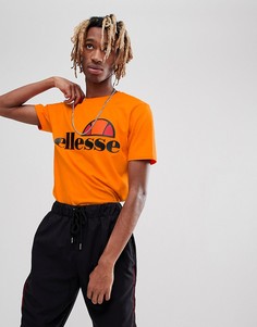 Оранжевая футболка с большим логотипом на груди ellesse - Оранжевый