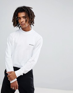Белый лонгслив с высоким воротом и надписью Carhartt WIP - Белый