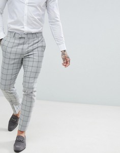 Серые брюки скинни в клетку River Island - Серый