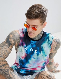 Футболка без рукавов с заниженными проймами и принтом ASOS DESIGN - Мульти