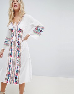 Пляжное платье с вышивкой Liqourish - Белый Liquorish
