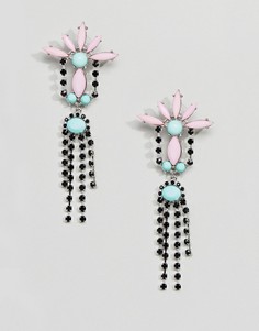 Серьги-подвески с камнями ASOS DESIGN - Серебряный
