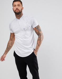 Белая обтягивающая футболка с короткой молнией SikSilk - Белый