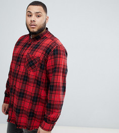 Рубашка в клетку с бахромой Jacamo Plus - Красный