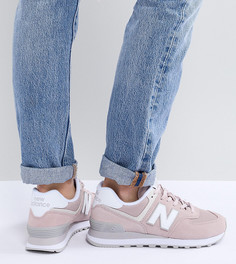 Розовые замшевые кроссовки New Balance 574 - Розовый