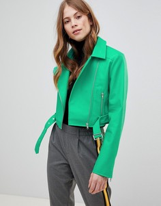 Байкерская куртка из искусственной кожи ASOS DESIGN - Зеленый