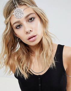 Цепочка на голову с резным диском ASOS DESIGN - Серебряный