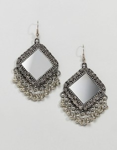 Серьги-подвески с зеркалом ASOS DESIGN - Серебряный