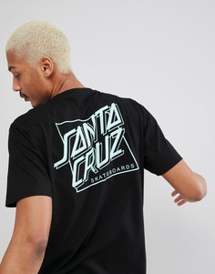 Черная футболка с принтом на спине Santa Cruz - Черный