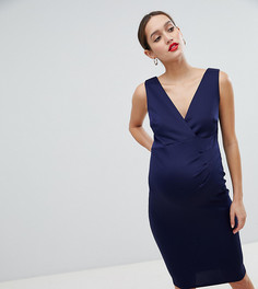 Платье миди с запахом Flounce London Maternity - Темно-синий