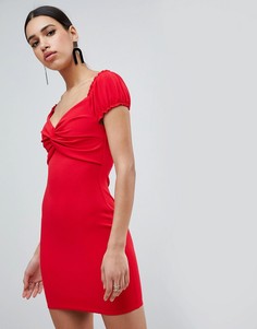 Платье мини с пышными рукавами Flounce London - Красный