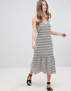 Платье макси с баской ASOS DESIGN - Мульти