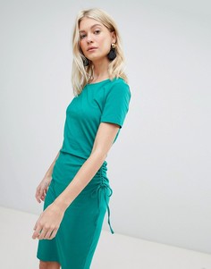 Платье миди с присборенной драпировкой сбоку Vero Moda - Зеленый