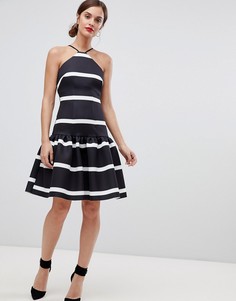 Платье миди в полоску с заниженной талией ASOS DESIGN - Мульти