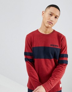 Красный легкий свитшот с полосками в университетском стиле Abercrombie &amp; Fitch - Красный