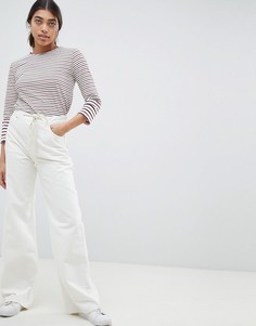 Джинсы с состаренным эффектом и веревочным ремнем ASOS DESIGN - Белый