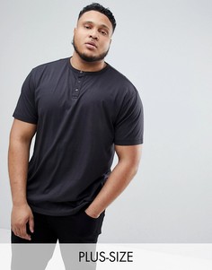 Футболка с воротом на пуговицах Replika Plus - Черный