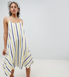Летнее платье-трапеция миди в полоску ASOS DESIGN Tall - Мульти