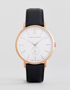 Часы с кожаным ремешком Larsson &amp; Jennings Jura 38 мм - Черный