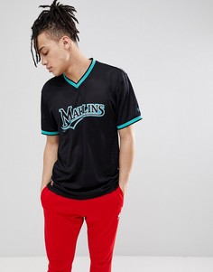 Черная сетчатая футболка New Era Florida Marlins - Черный