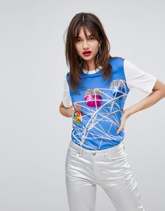 Футболка с принтом колеса обозрения Love Moschino - Белый