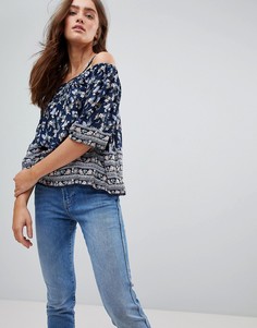 Блузка с открытыми плечами и мелким цветочным принтом Pepe Jeans - Мульти