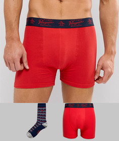 Подарочный набор из боксеров-брифов и носков Original Penguin - Мульти