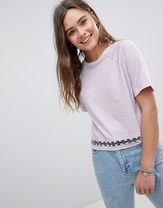 Футболка с отделкой кольцами у нижнего края Brave Soul - Фиолетовый