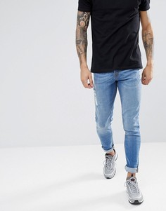 Выбеленные джинсы скинни Hoxton Denim - Синий